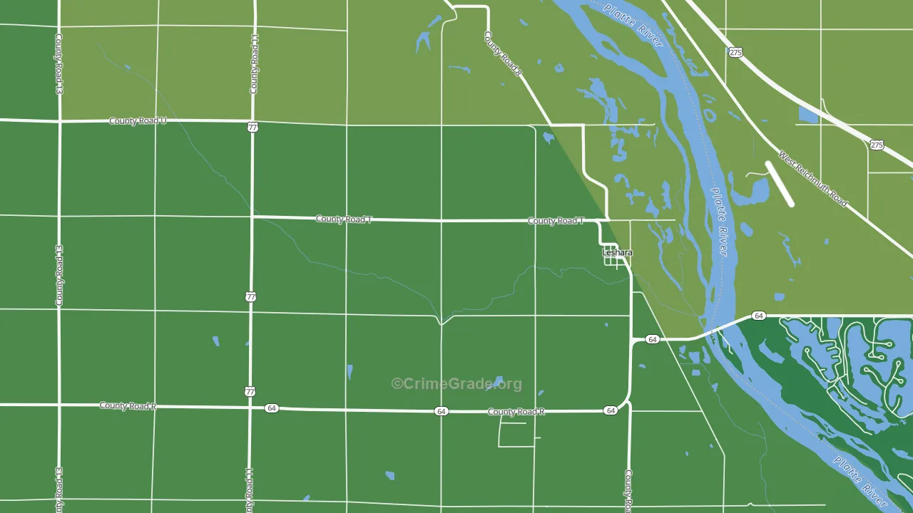 Leshara, NE Map of Drug-Related Crime Rates