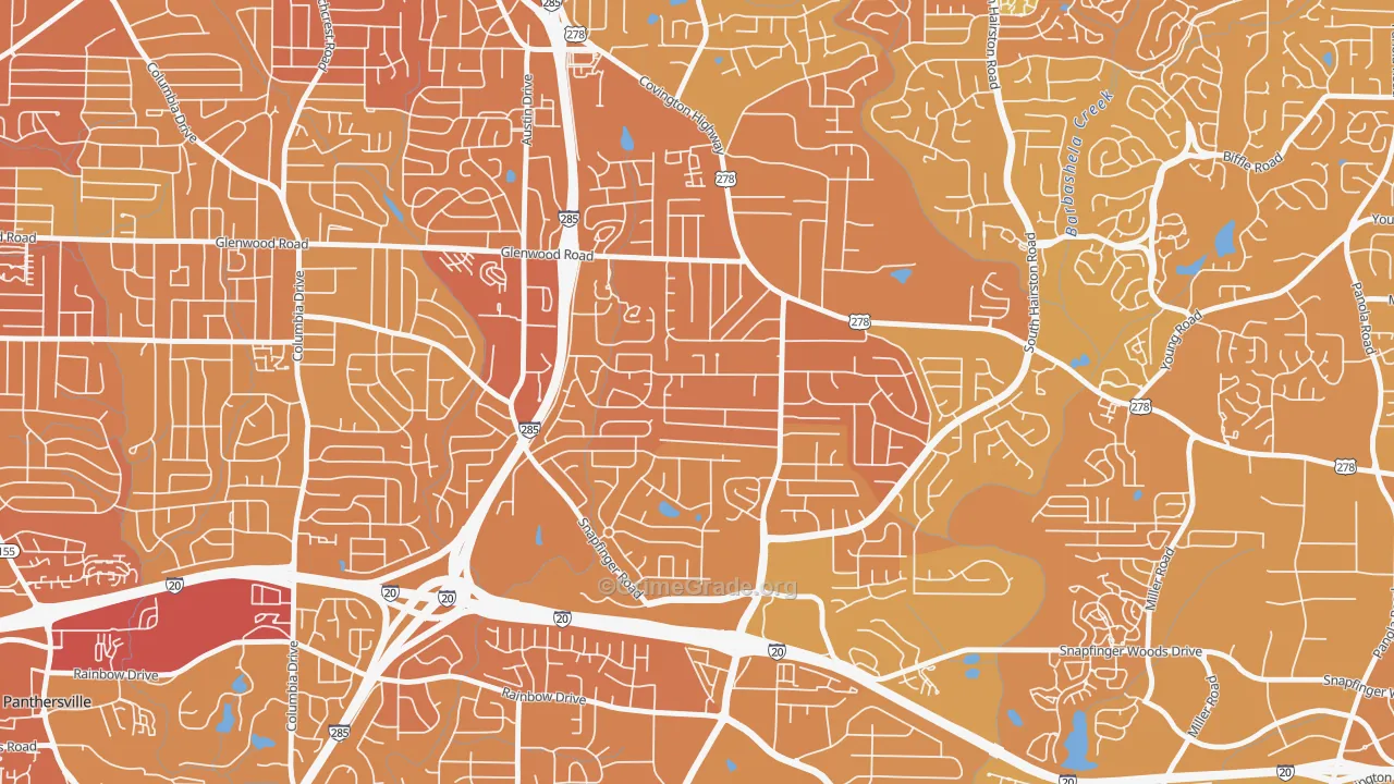 Leslie, Decatur, GA Map of Drug-Related Crime Rates