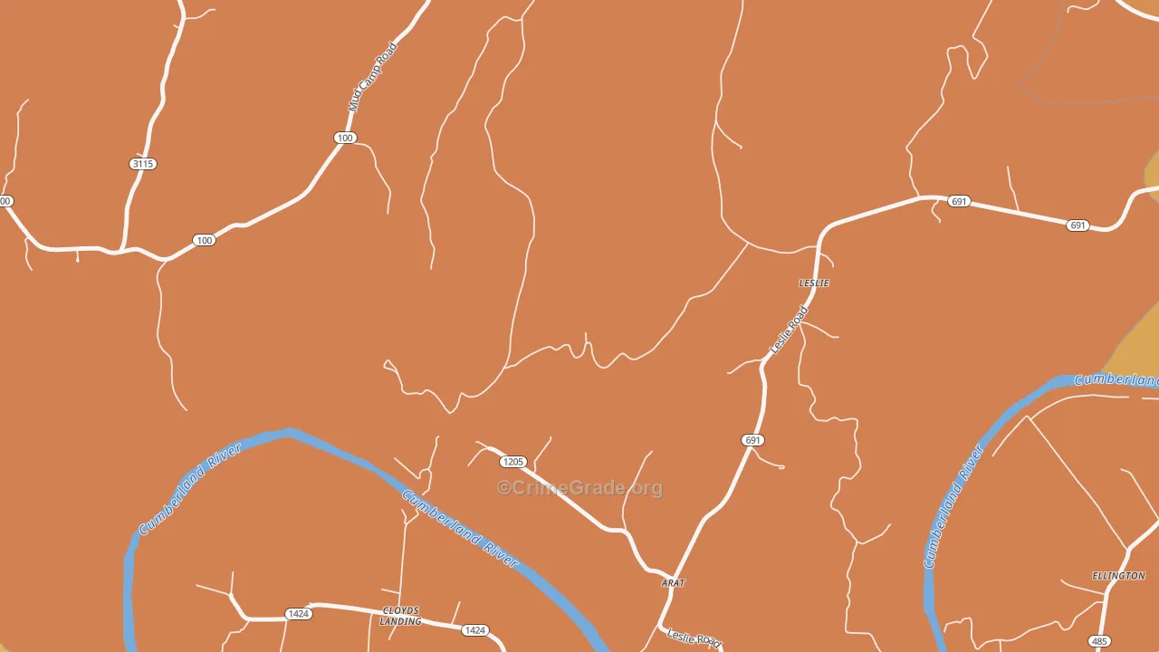 Leslie, KY Map of Drug-Related Crime Rates