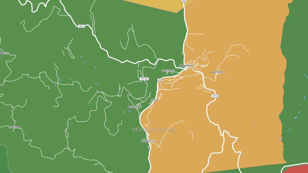 Leslie, WV Map of Drug-Related Crime Rates