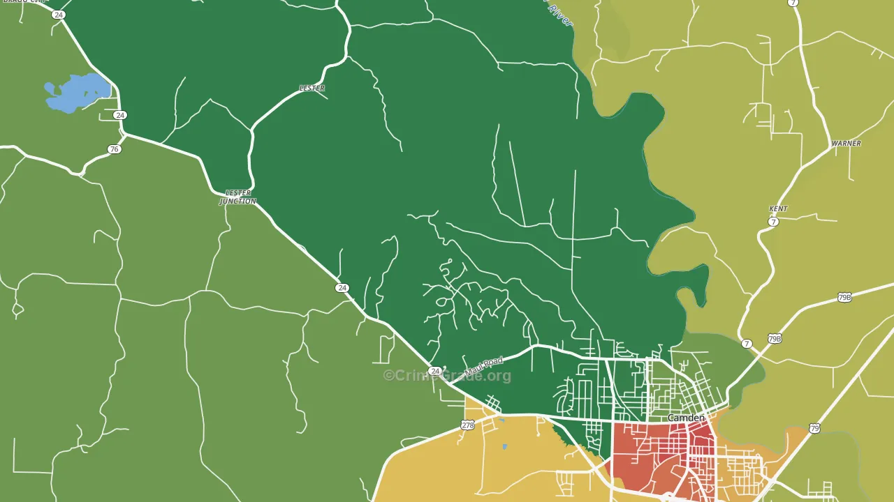 Lester, AR Map of Drug-Related Crime Rates