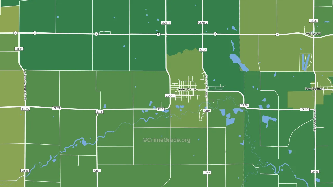 Lester Prairie, MN Map of Drug-Related Crime Rates