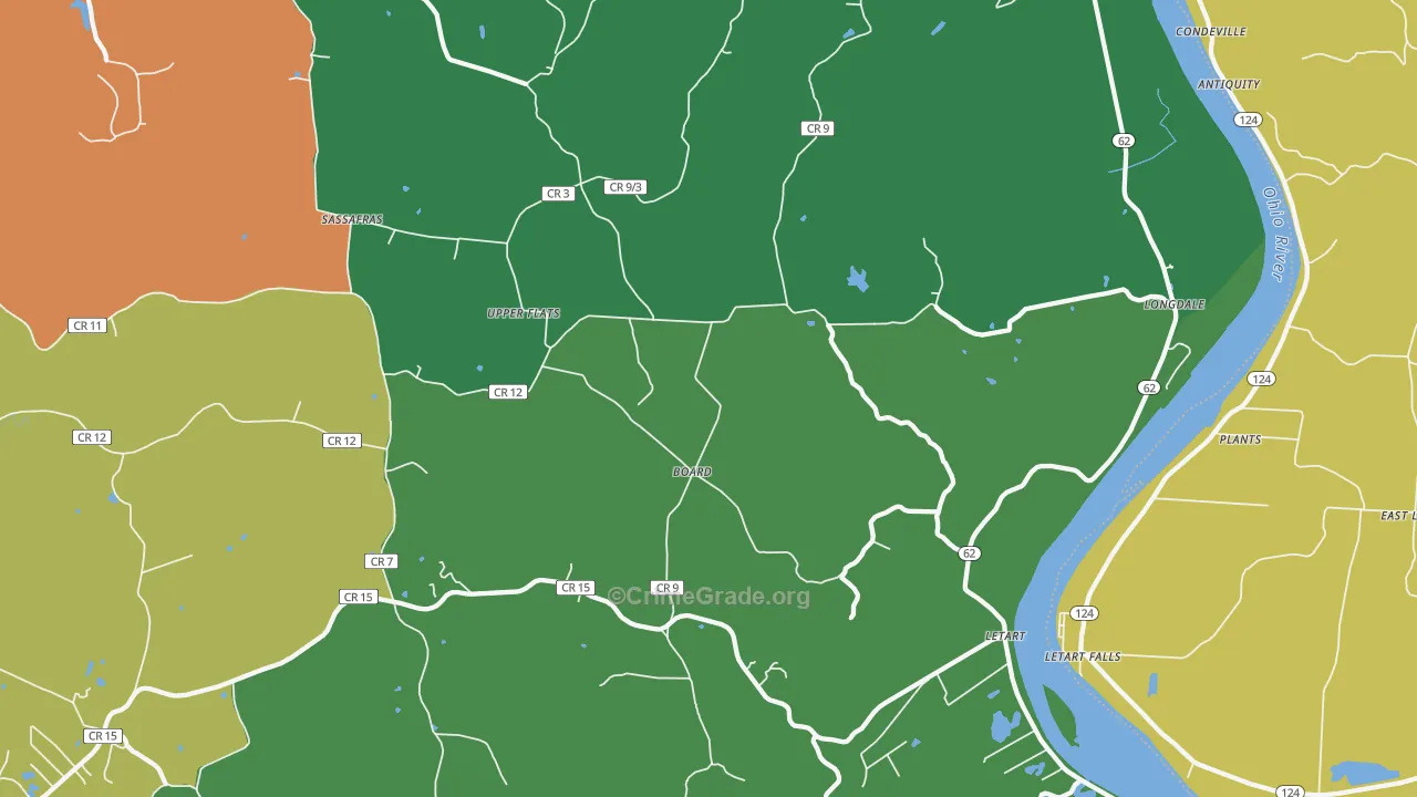 Letart, WV Map of Drug-Related Crime Rates