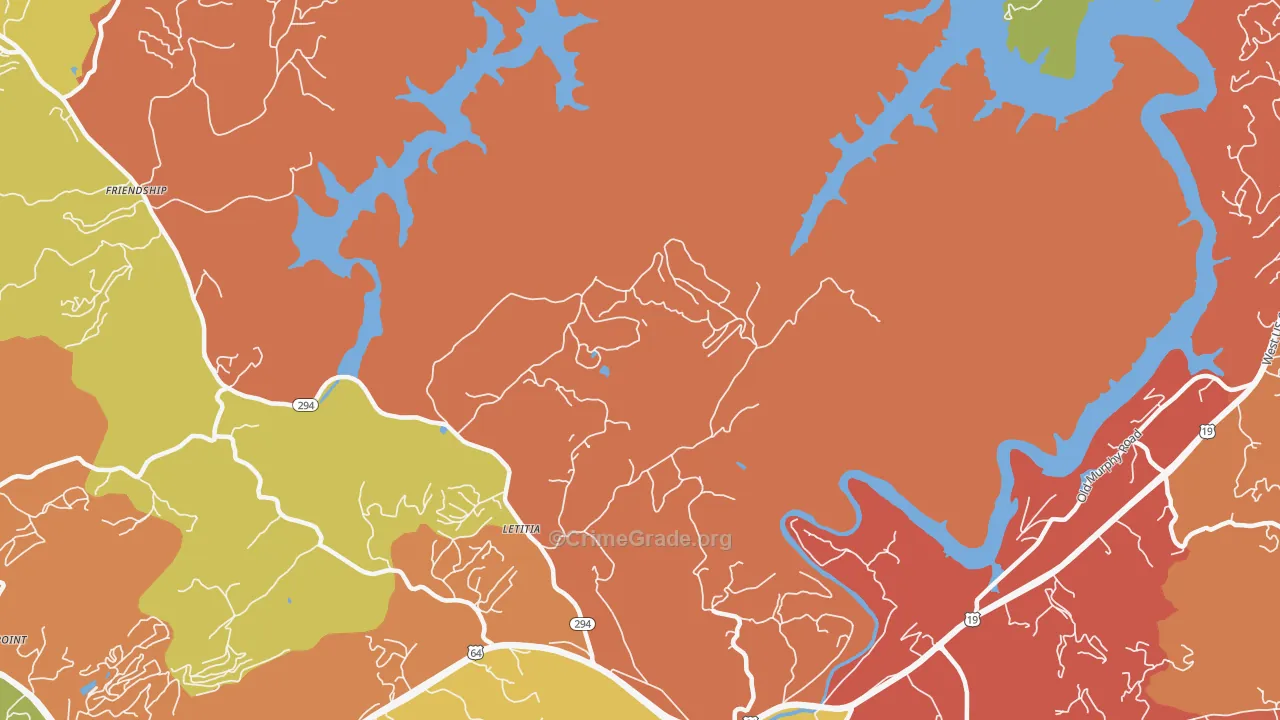 Letitia, NC Map of Drug-Related Crime Rates