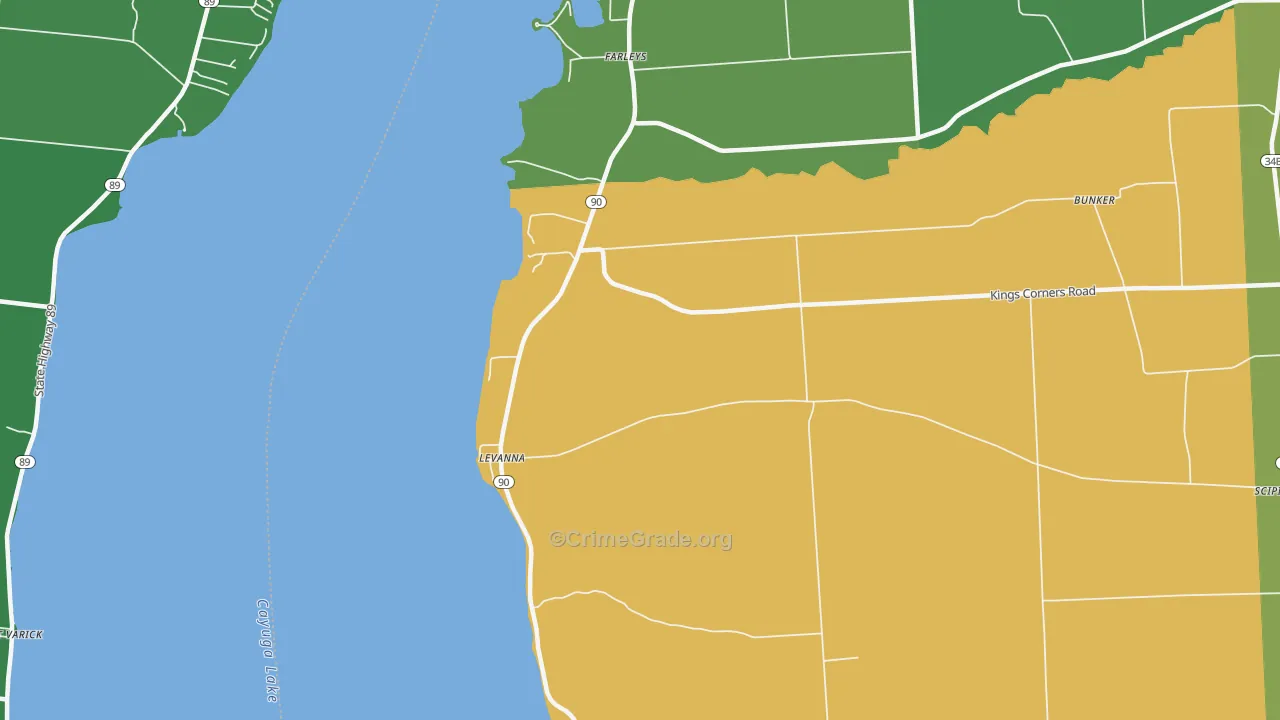 Levanna, NY Map of Drug-Related Crime Rates