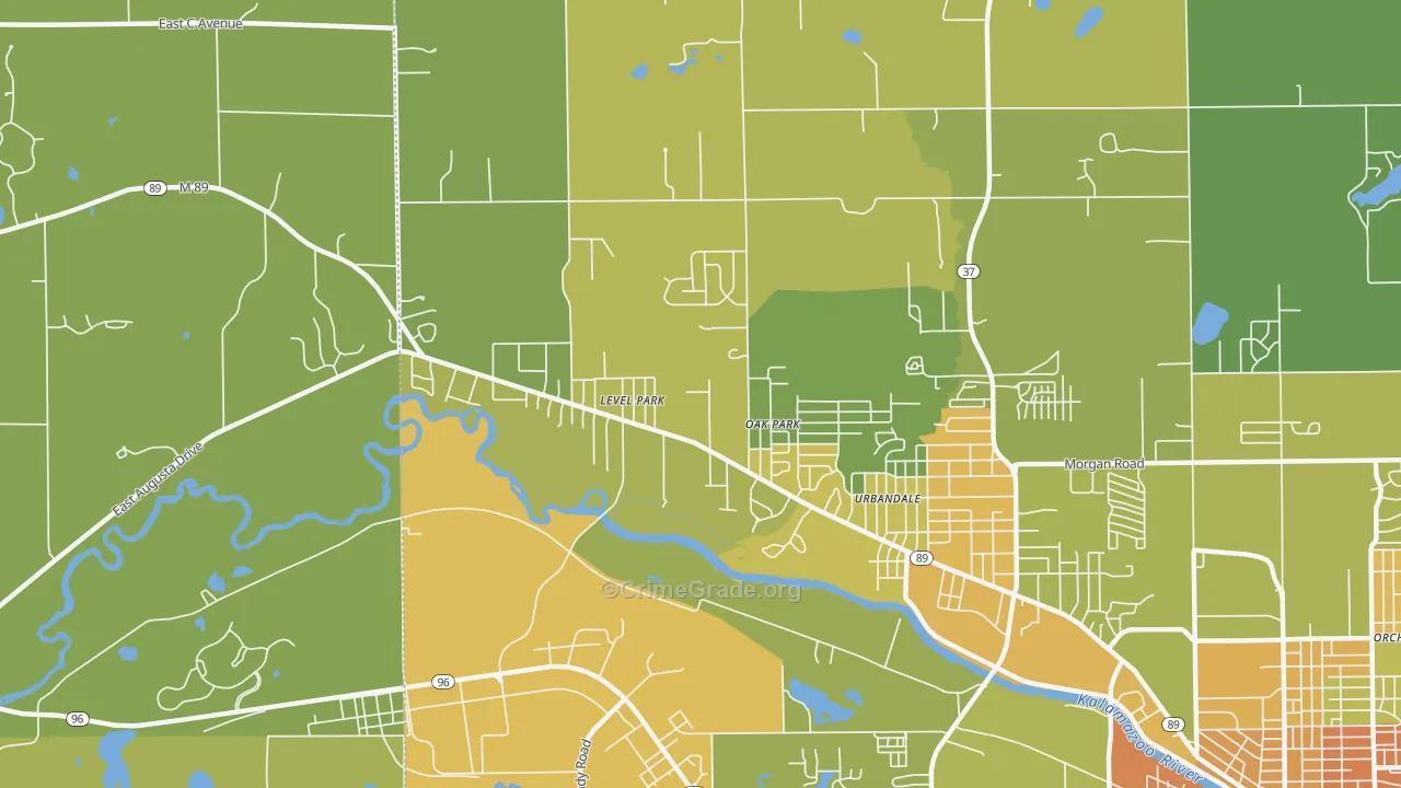 Level Park-Oak Park, MI Map of Drug-Related Crime Rates