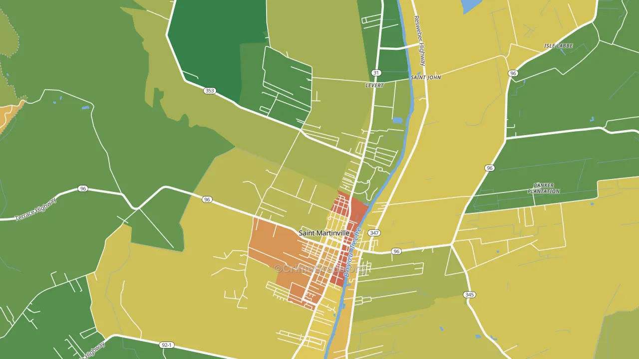 Levert, LA Map of Drug-Related Crime Rates
