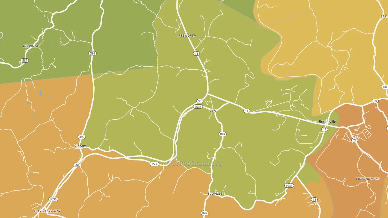Levi, KY Map of Drug-Related Crime Rates