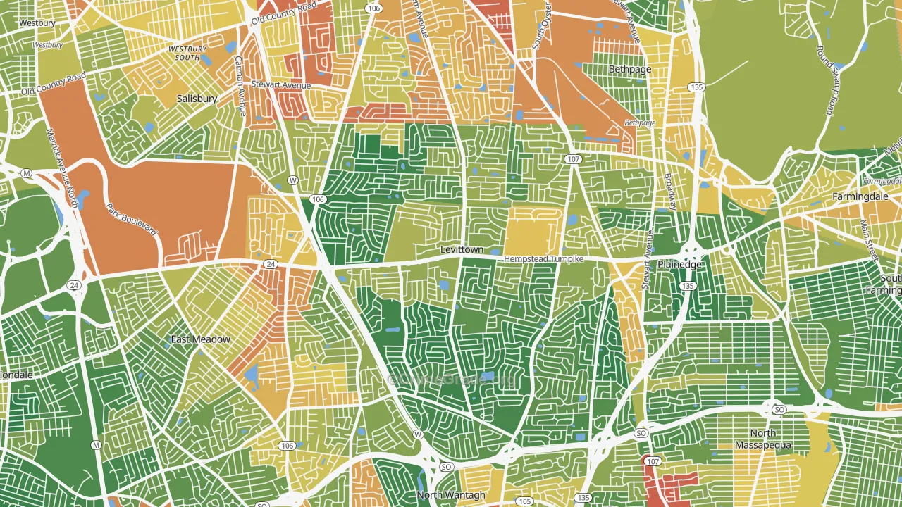 Levittown, NY Map of Drug-Related Crime Rates