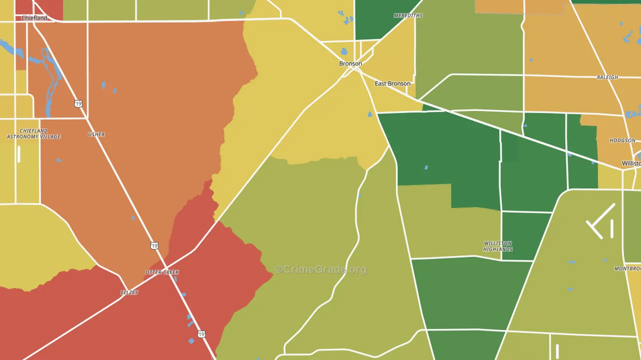 Levy County, FL Map of Drug-Related Crime Rates