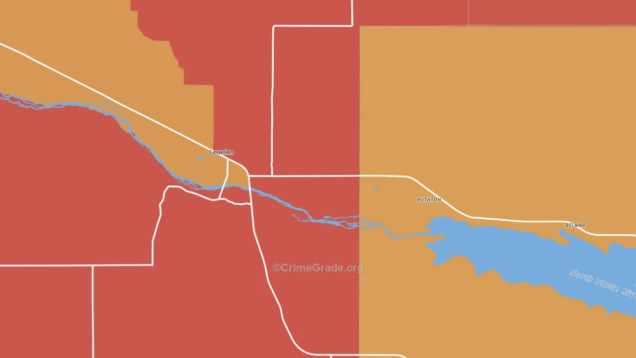 Lewellen, NE Map of Drug-Related Crime Rates