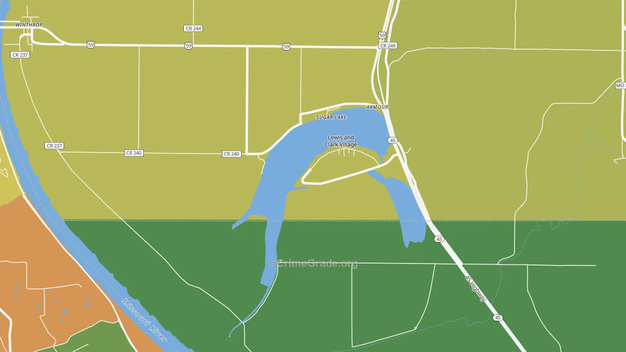 Lewis and Clark Village, MO Map of Drug-Related Crime Rates
