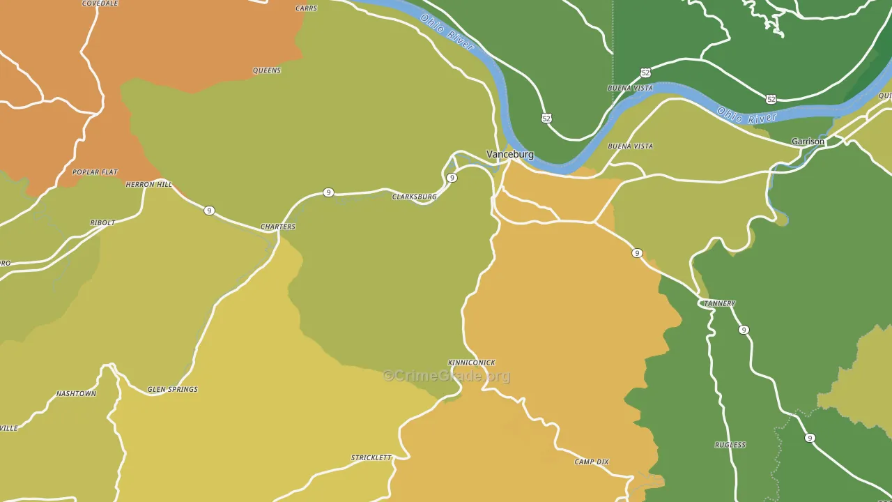 Lewis County, KY Map of Drug-Related Crime Rates