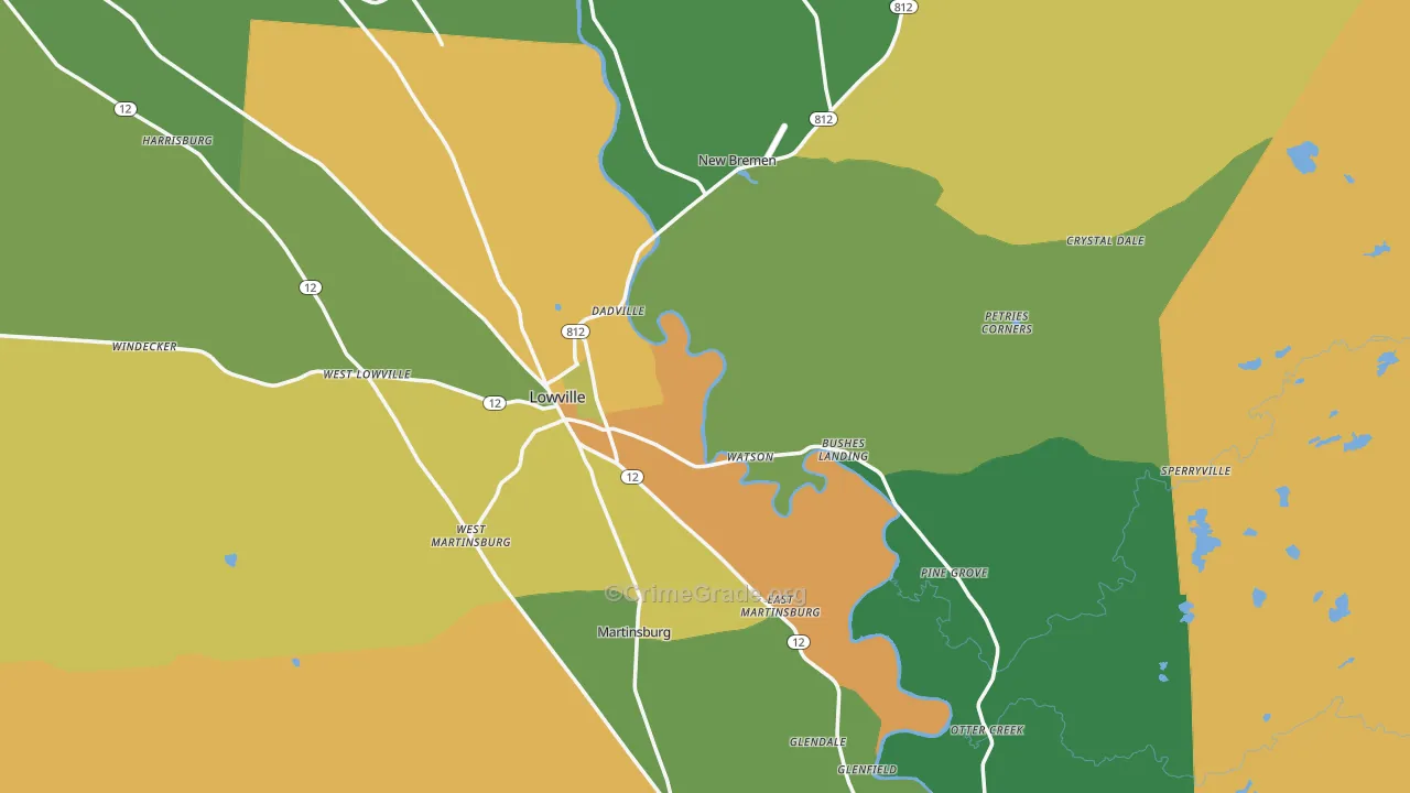 Lewis County, NY Map of Drug-Related Crime Rates