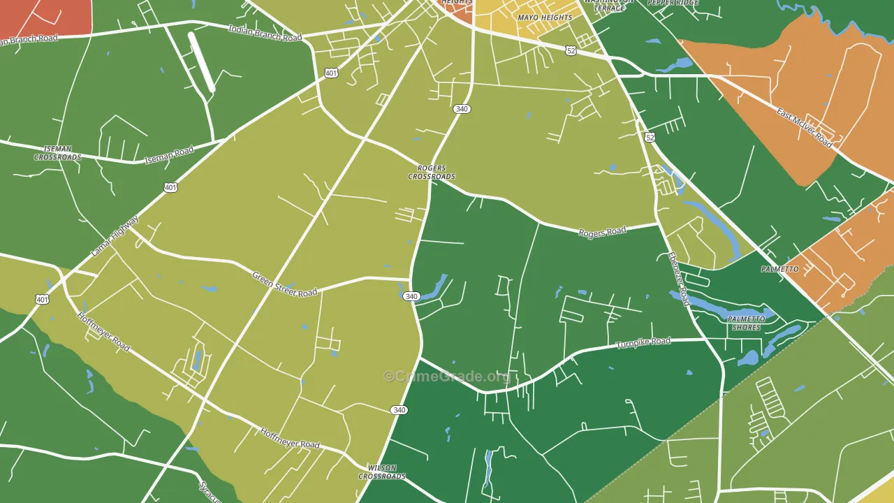 Lewis Crossroads, SC Map of Drug-Related Crime Rates