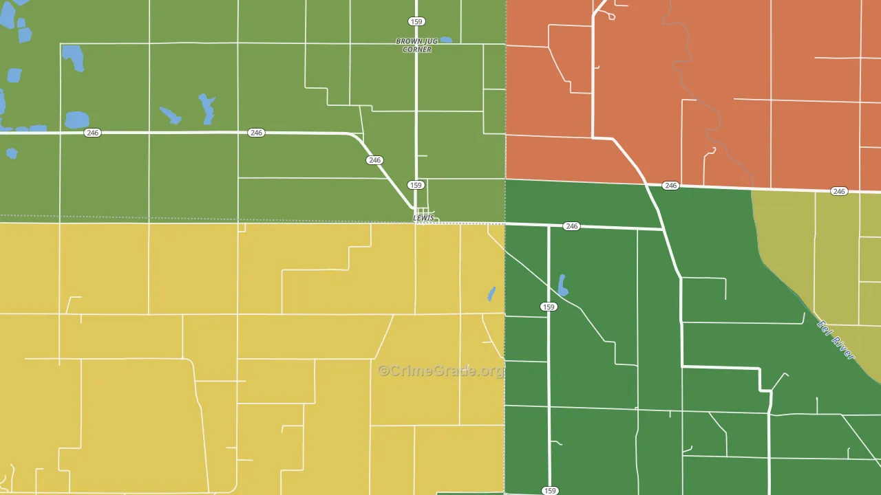 Lewis, IN Map of Drug-Related Crime Rates