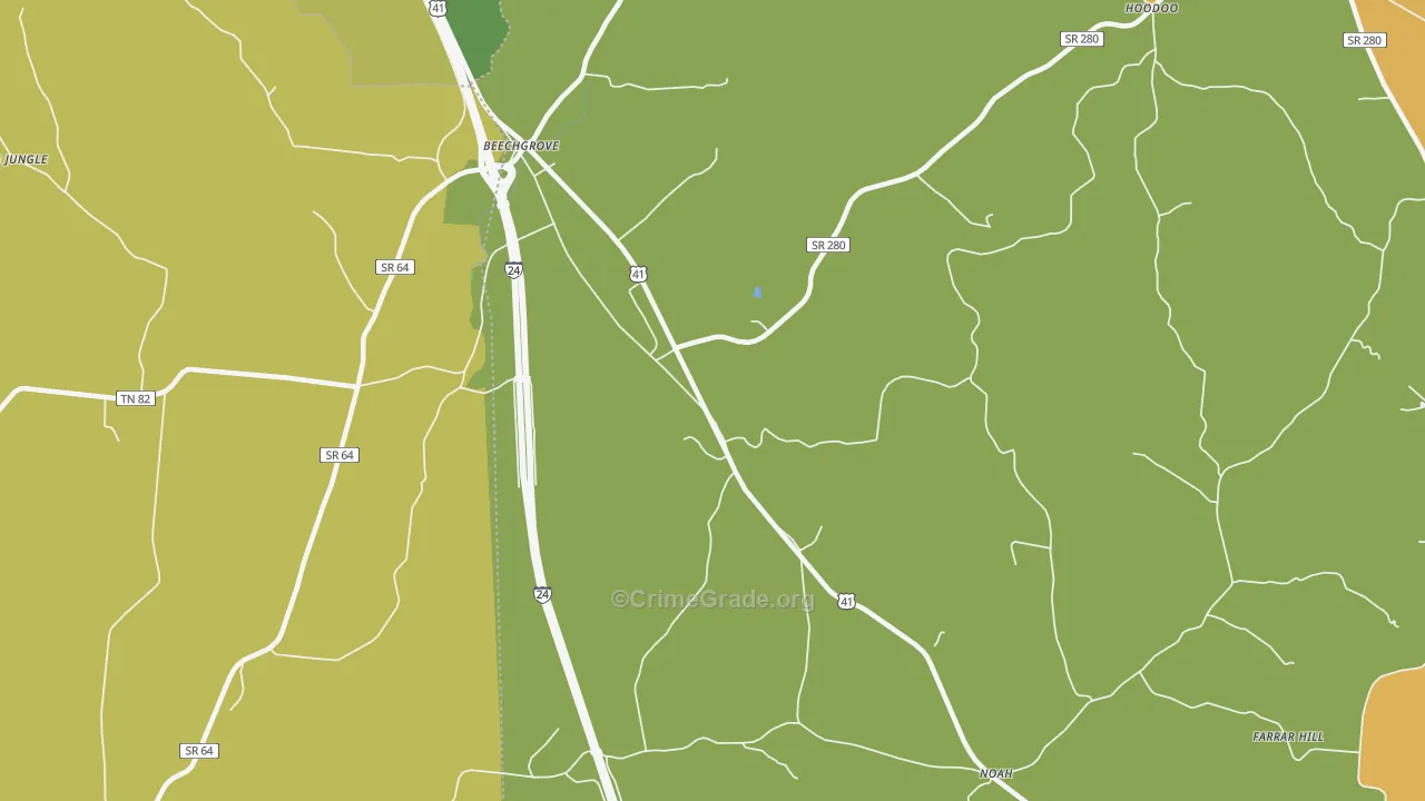 Lewis Store, TN Map of Drug-Related Crime Rates