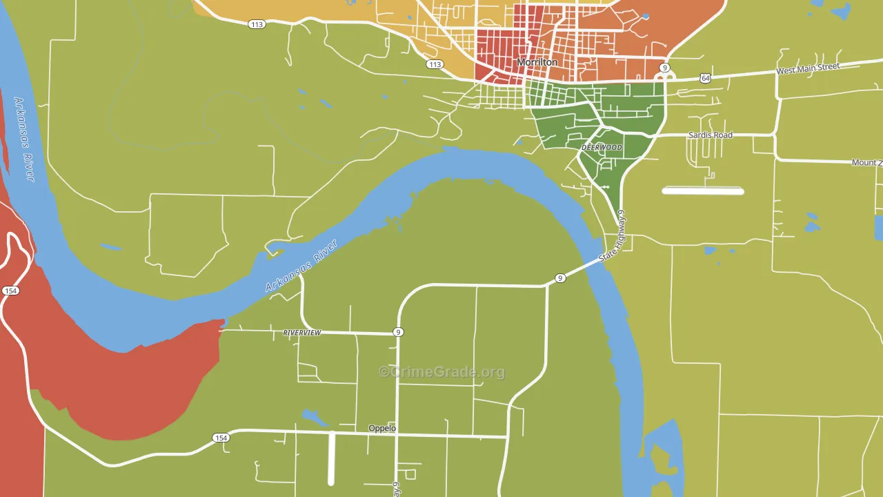 Lewisburg, AR Map of Drug-Related Crime Rates