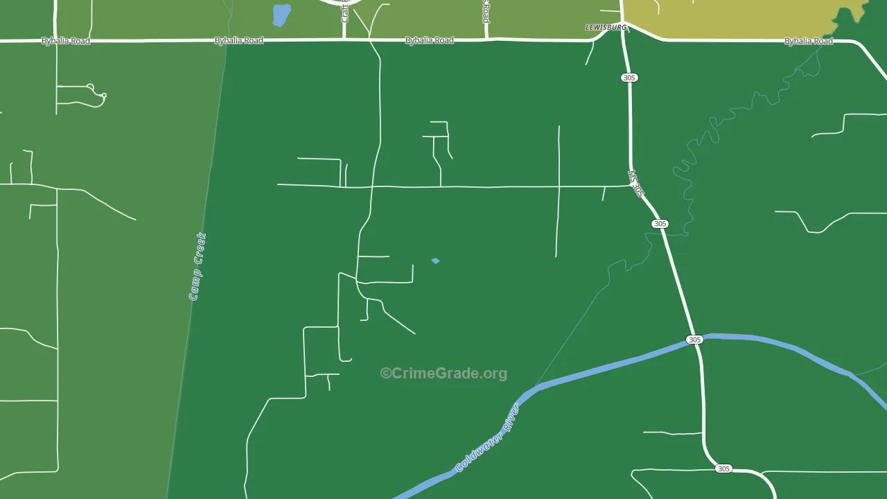 Lewisburg, MS Map of Drug-Related Crime Rates