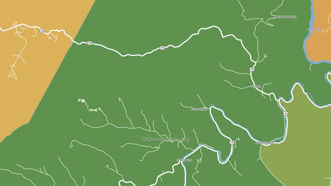 Lewisburg, NC Map of Drug-Related Crime Rates