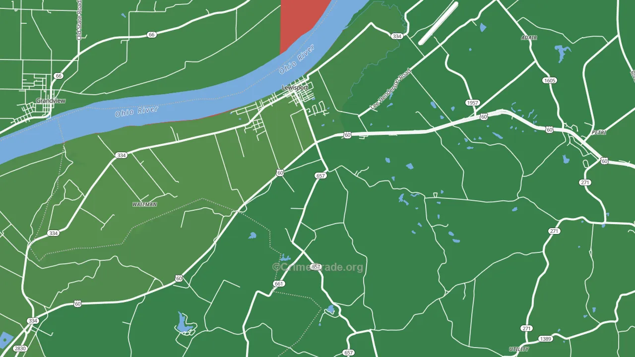 Lewisport, KY Map of Drug-Related Crime Rates