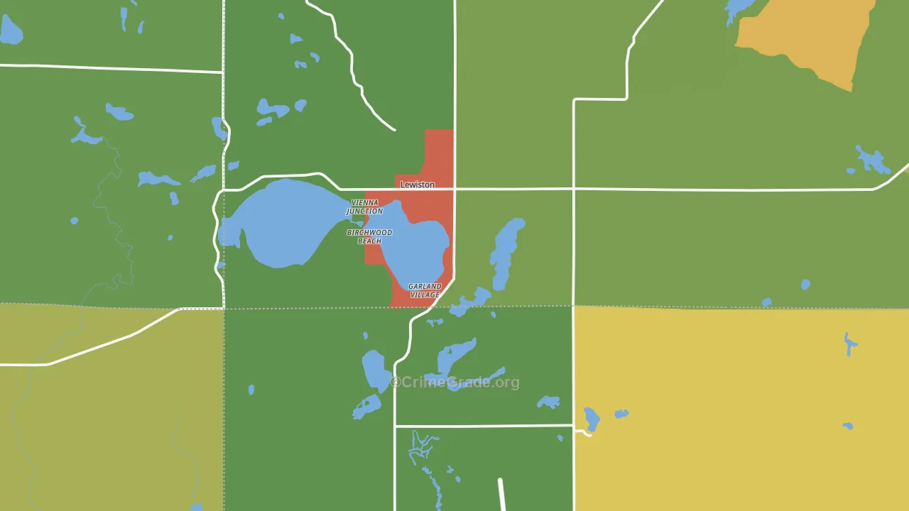 Lewiston, MI Map of Drug-Related Crime Rates