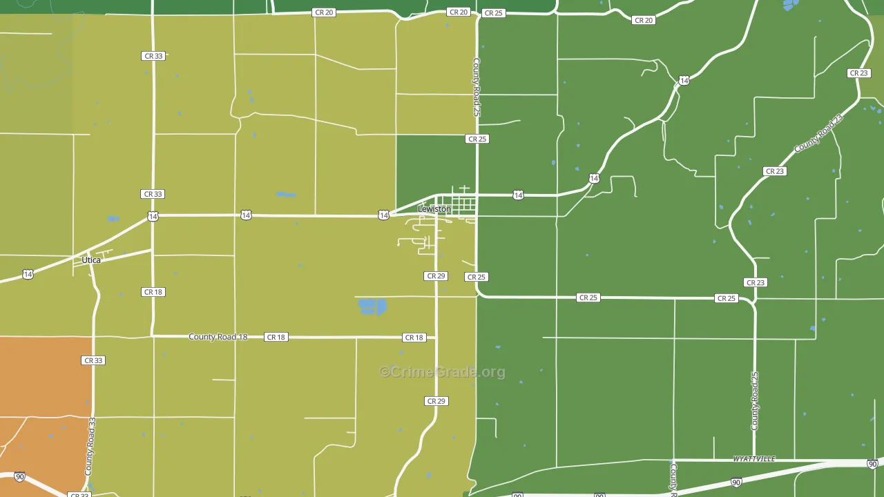 Lewiston, MN Map of Drug-Related Crime Rates
