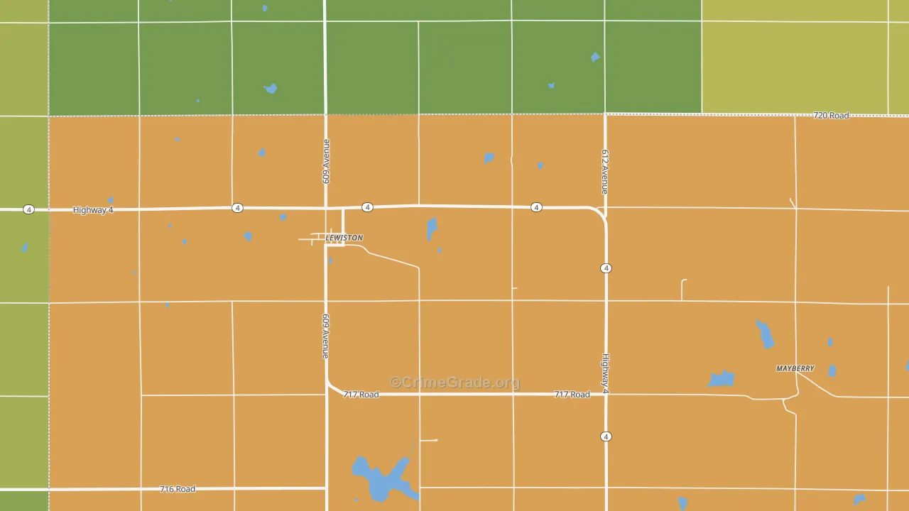 Lewiston, NE Map of Drug-Related Crime Rates