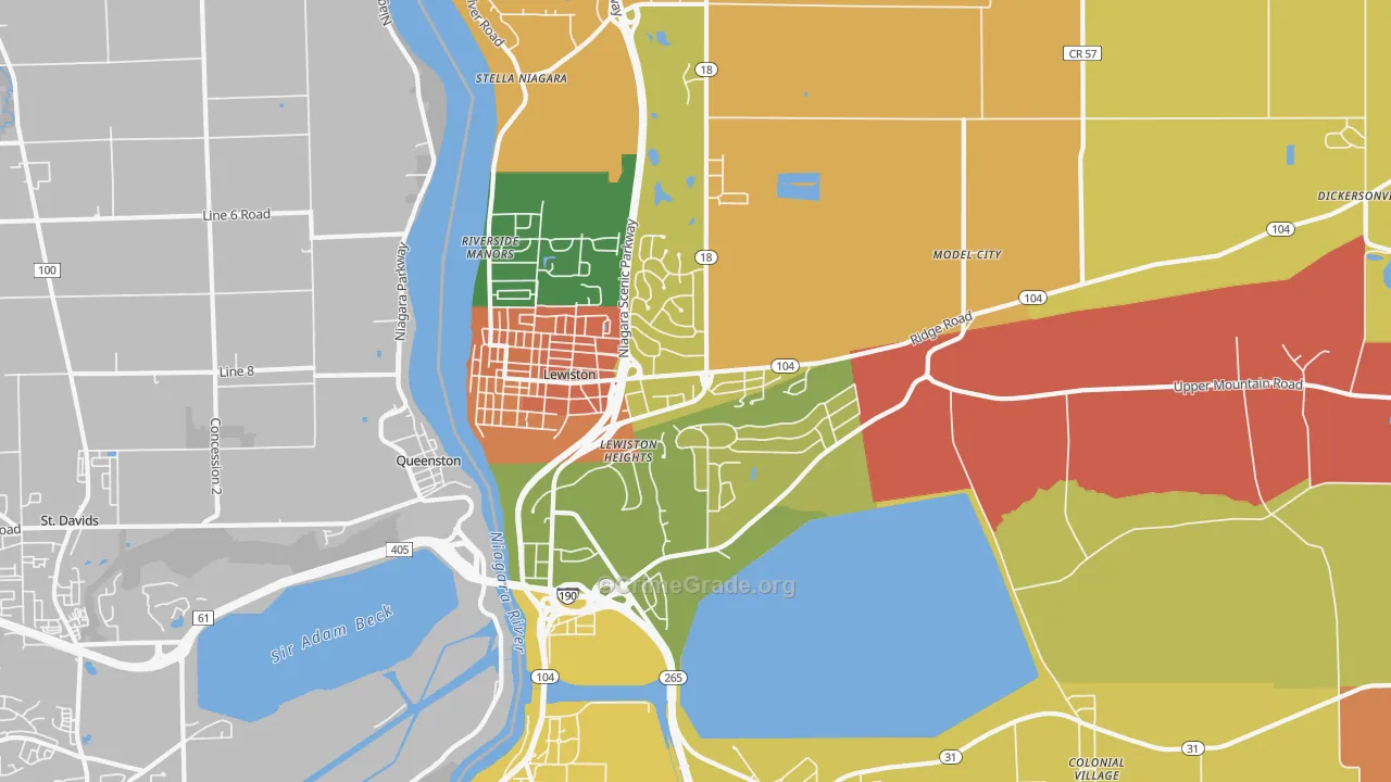 Lewiston, NY Map of Drug-Related Crime Rates