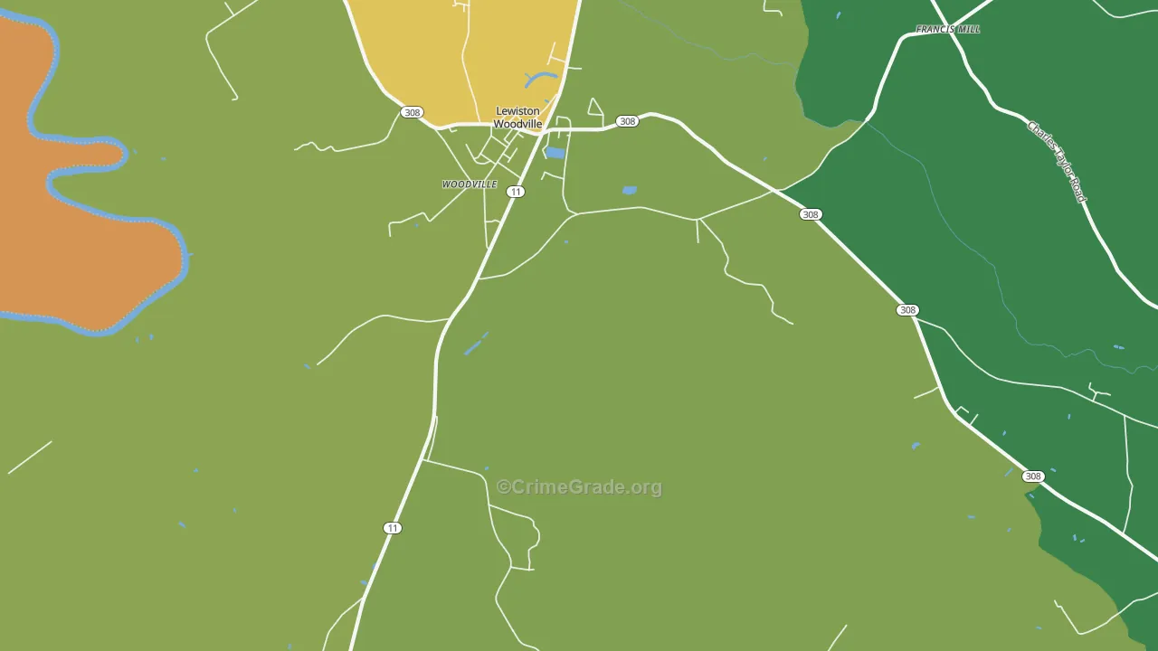Lewiston Woodville, NC Map of Drug-Related Crime Rates