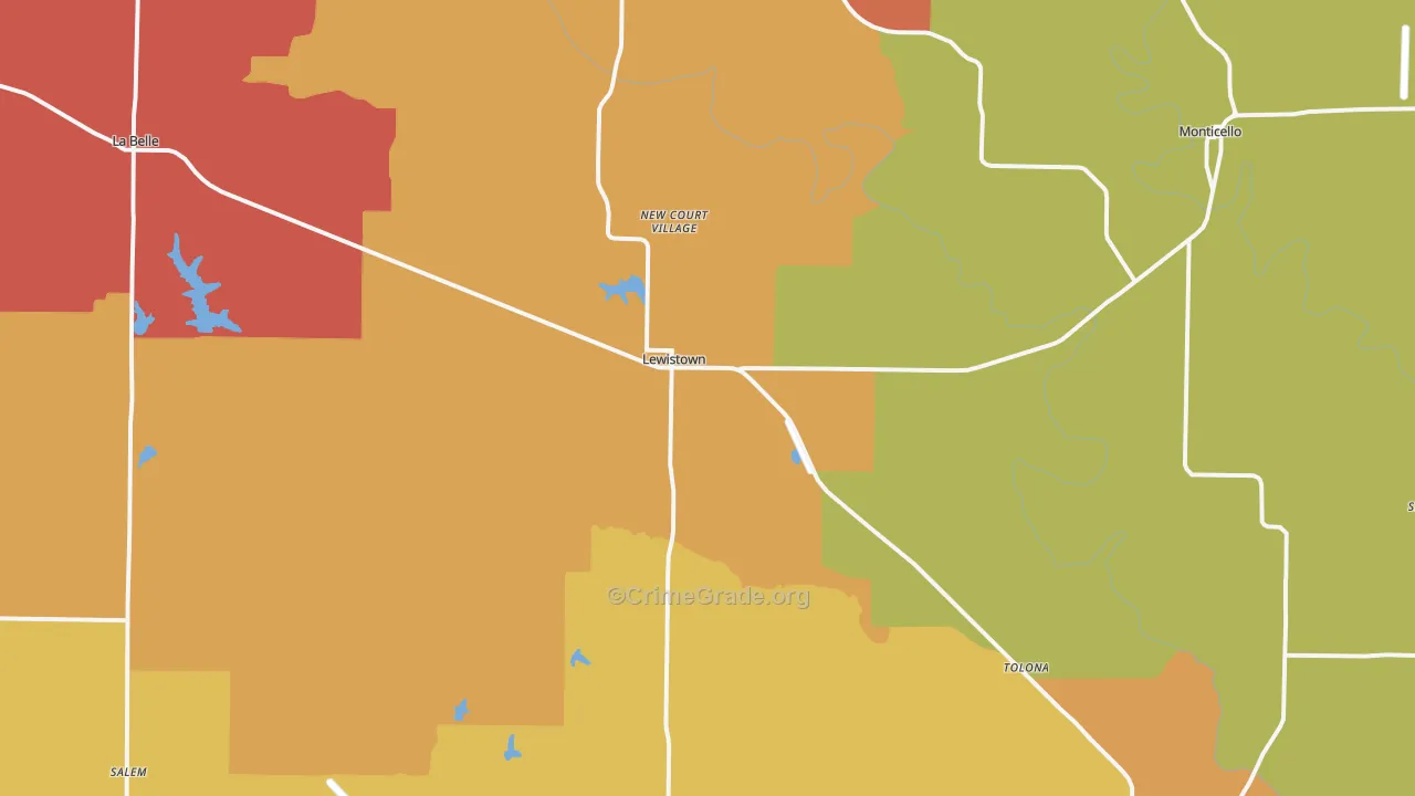 Lewistown, MO Map of Drug-Related Crime Rates