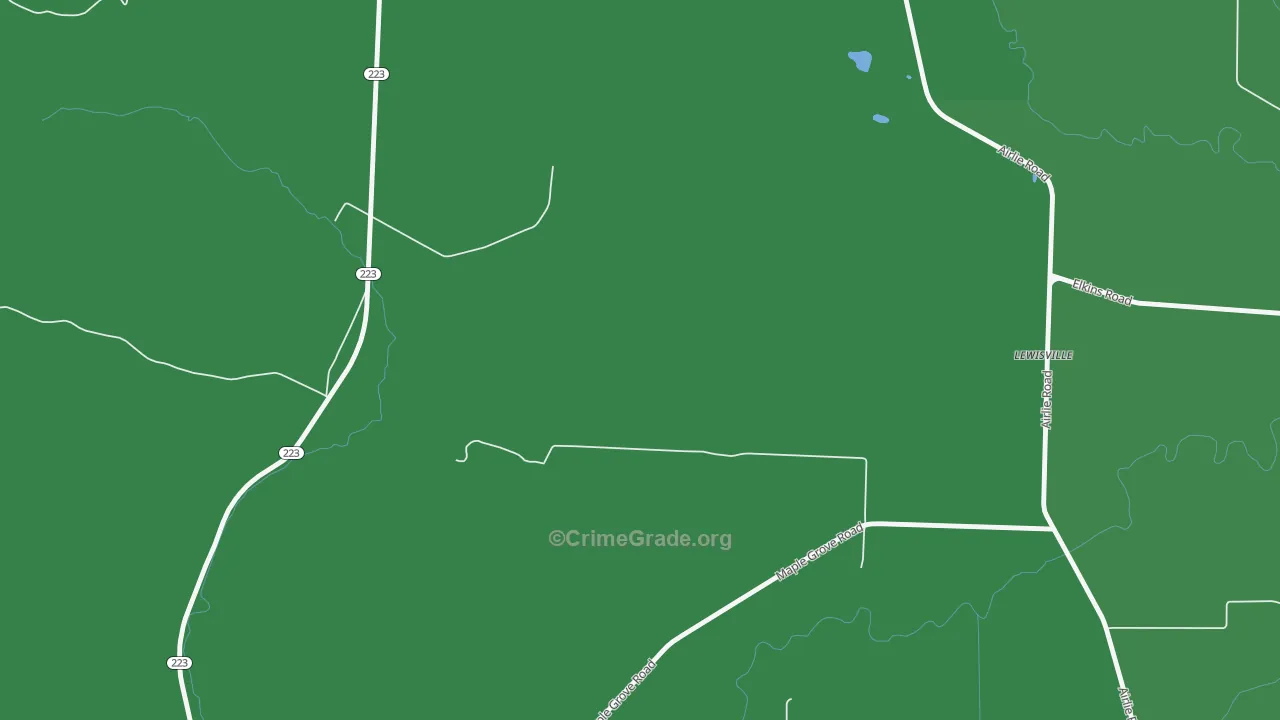 Lewisville, OR Map of Drug-Related Crime Rates