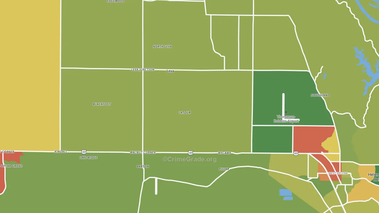 Lexa, AR Map of Drug-Related Crime Rates