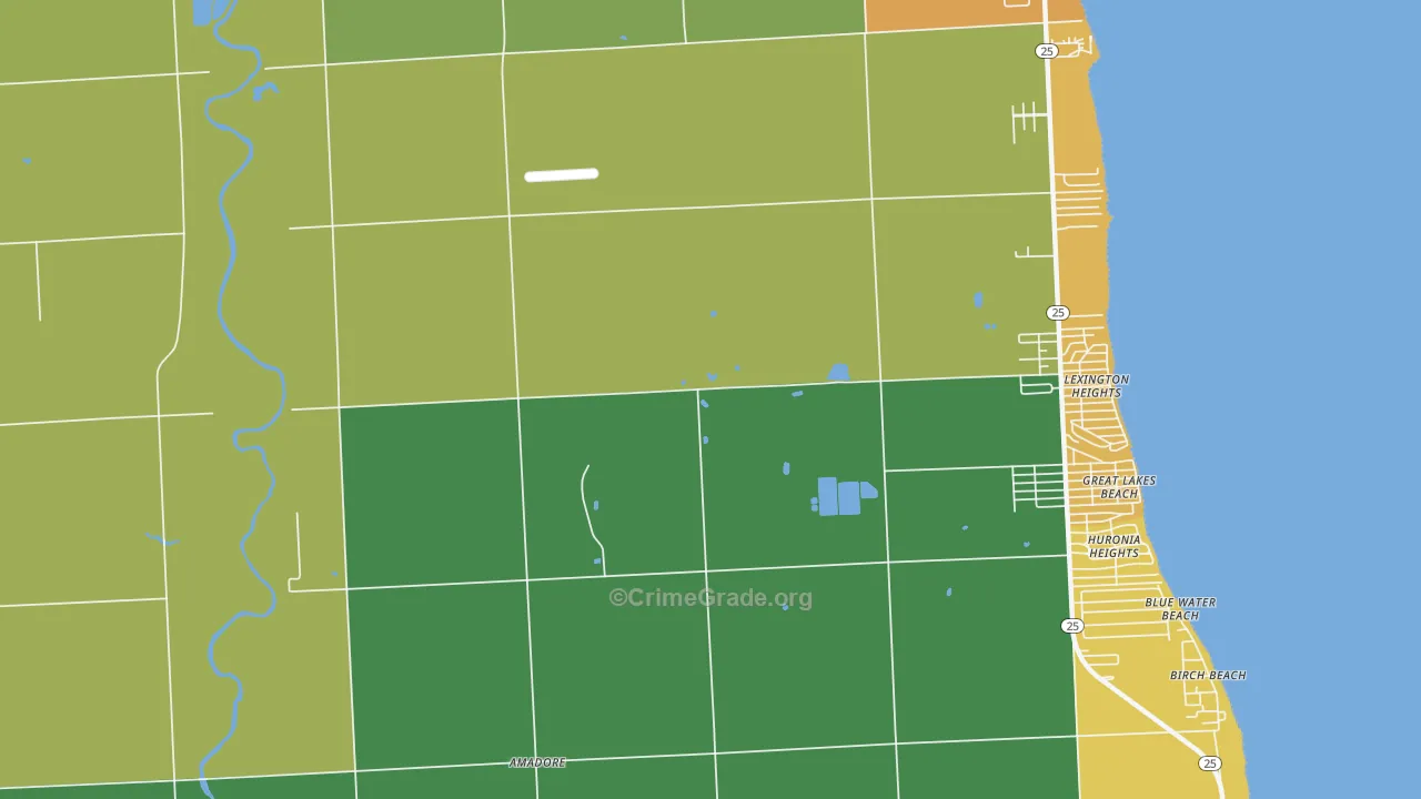 Lexington Heights, MI Map of Drug-Related Crime Rates
