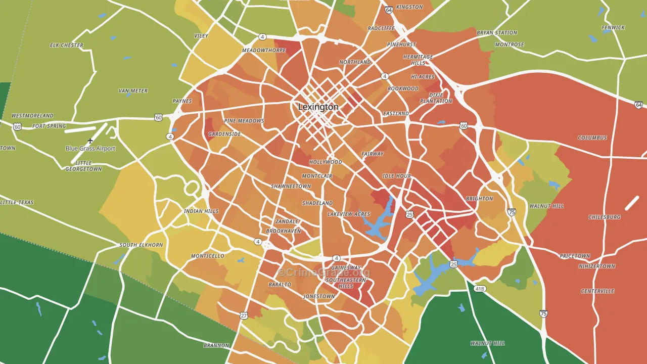 Lexington, KY Map of Drug-Related Crime Rates