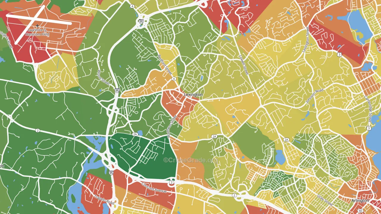 Lexington, MA Map of Drug-Related Crime Rates