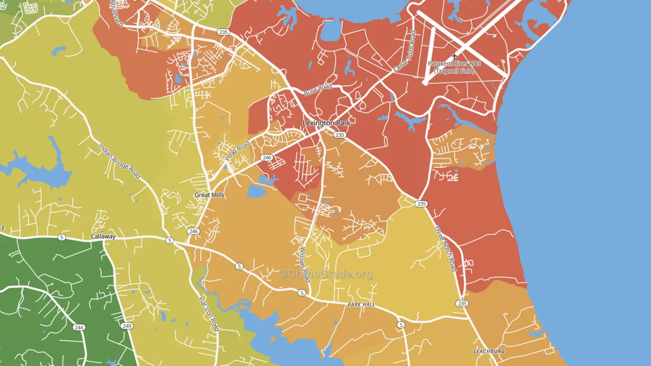 Lexington Park, MD Map of Drug-Related Crime Rates