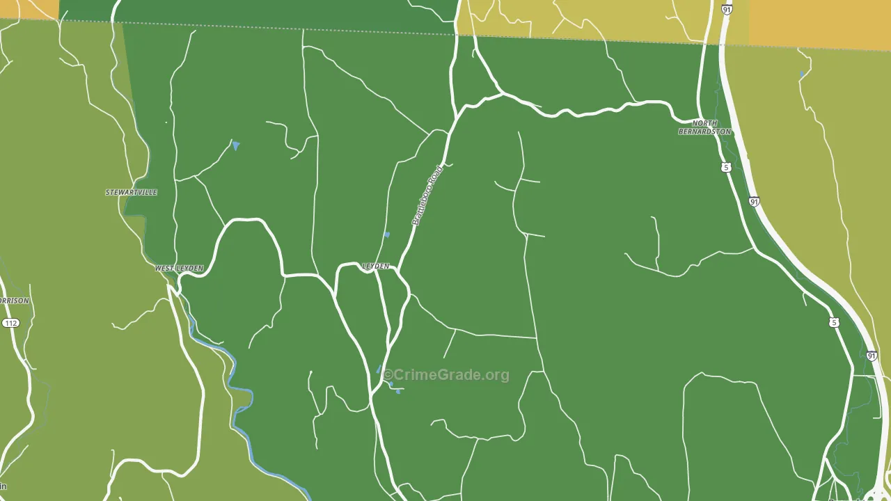 Leyden, MA Map of Drug-Related Crime Rates