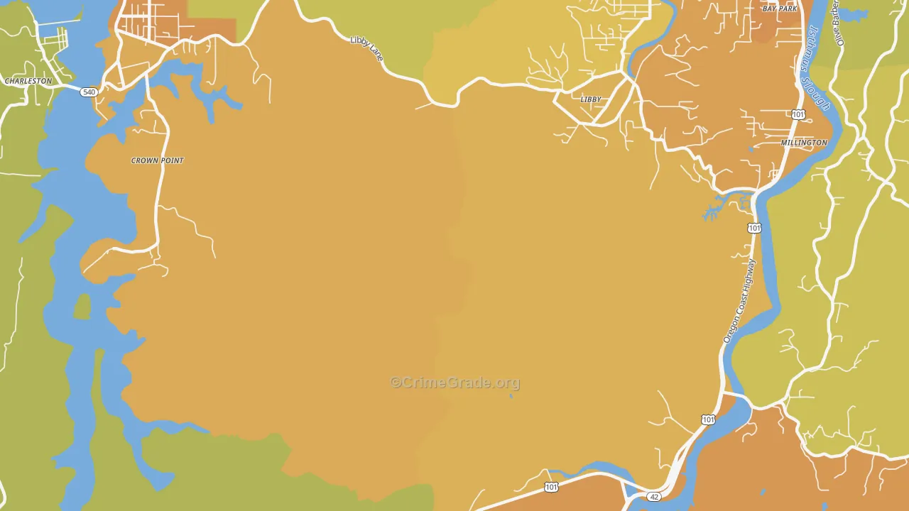Libby, OR Map of Drug-Related Crime Rates