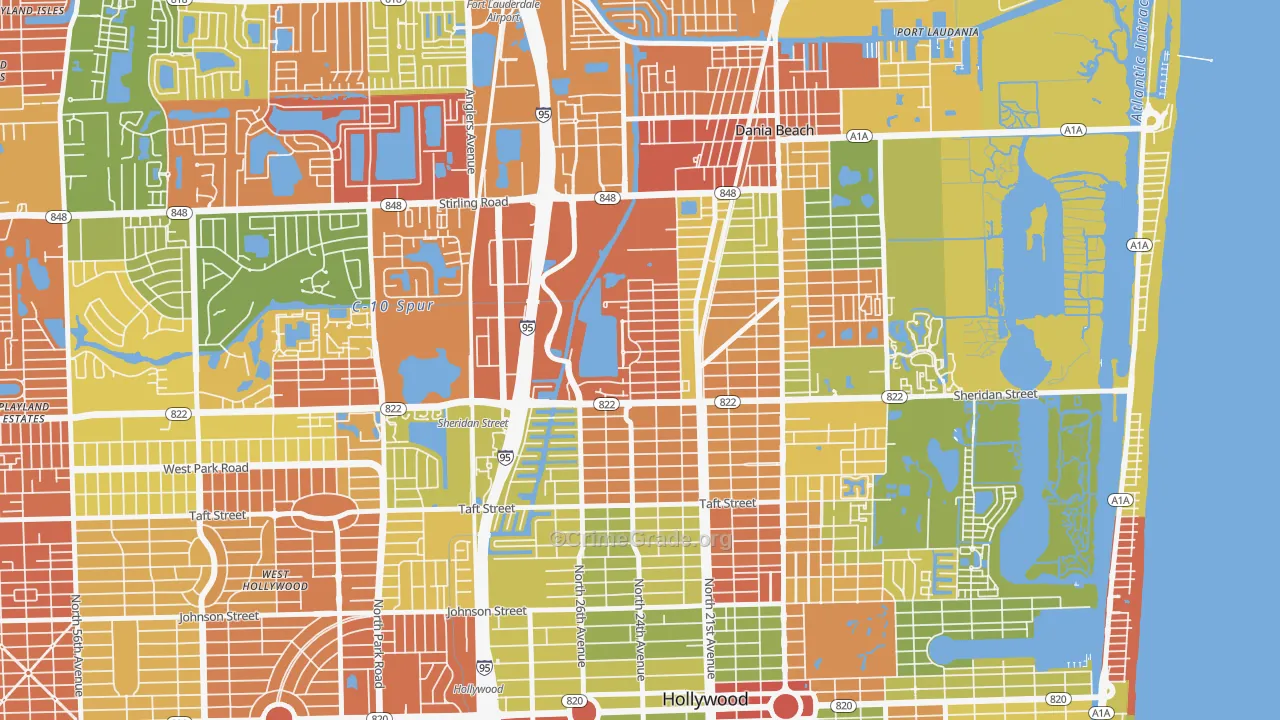 Liberia, Hollywood, FL Map of Drug-Related Crime Rates