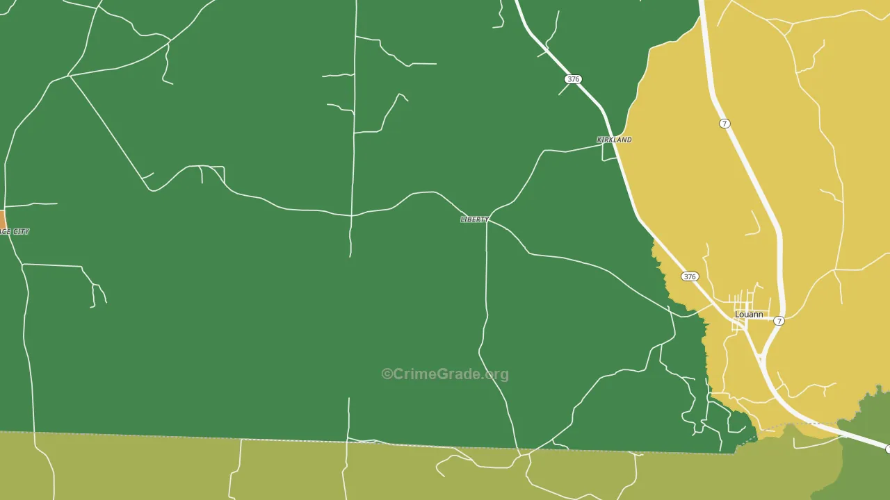 Liberty, AR Map of Drug-Related Crime Rates