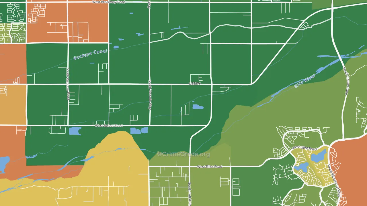 Liberty, AZ Map of Drug-Related Crime Rates