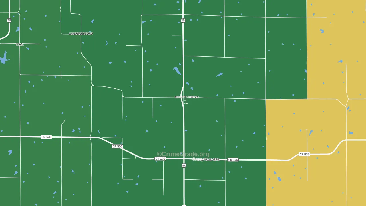Liberty Center, IA Map of Drug-Related Crime Rates