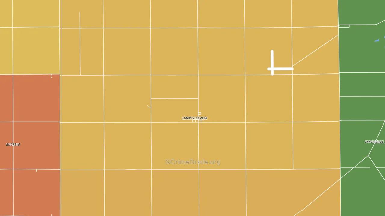 Liberty Center, IN Map of Drug-Related Crime Rates