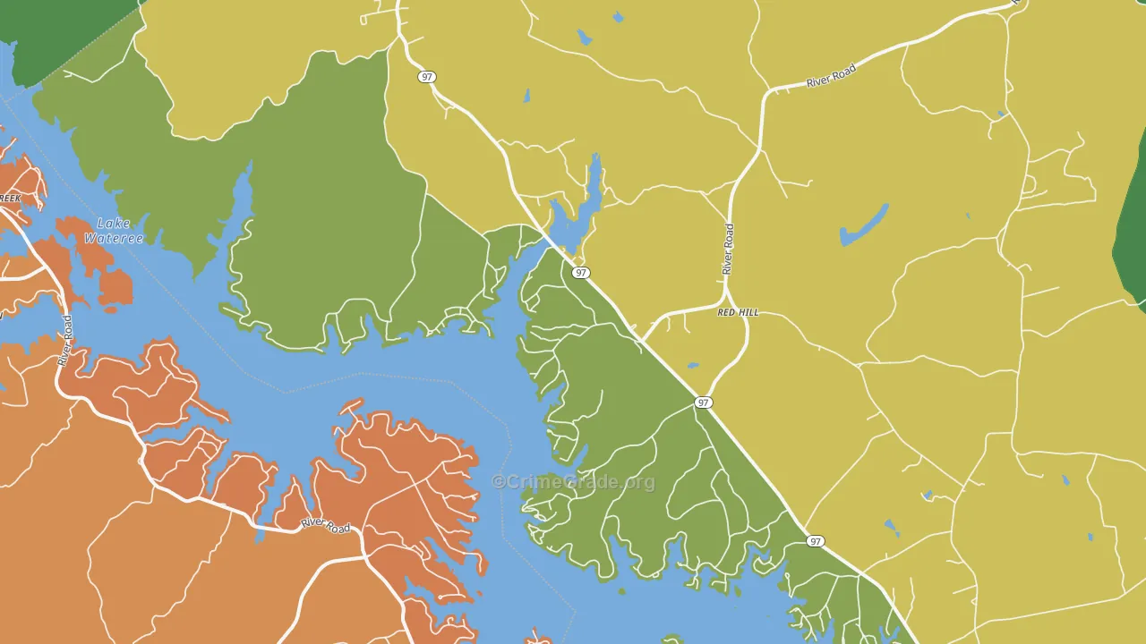 Liberty Hill, SC Map of Drug-Related Crime Rates