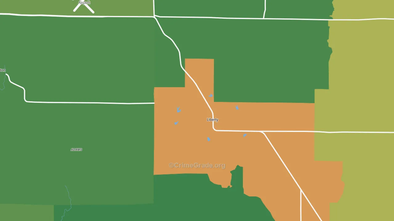 Liberty, IL Map of Drug-Related Crime Rates
