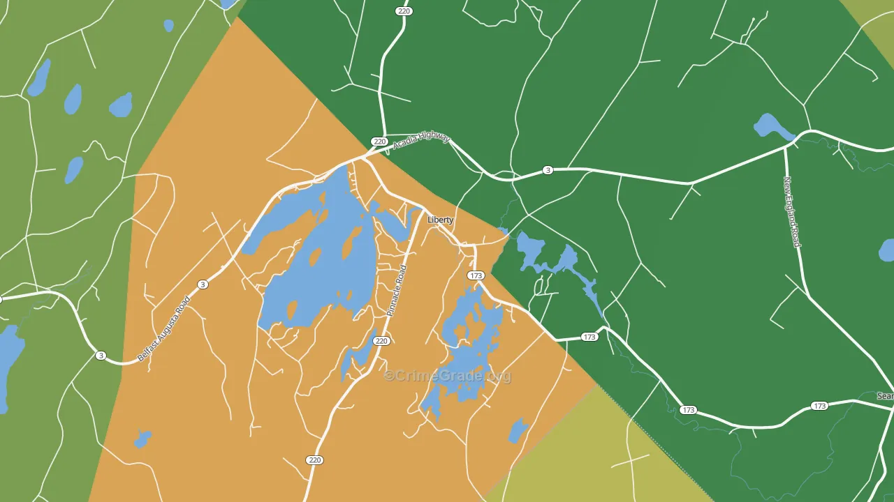 Liberty, ME Map of Drug-Related Crime Rates