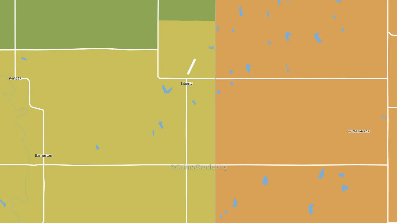 Liberty, NE Map of Drug-Related Crime Rates