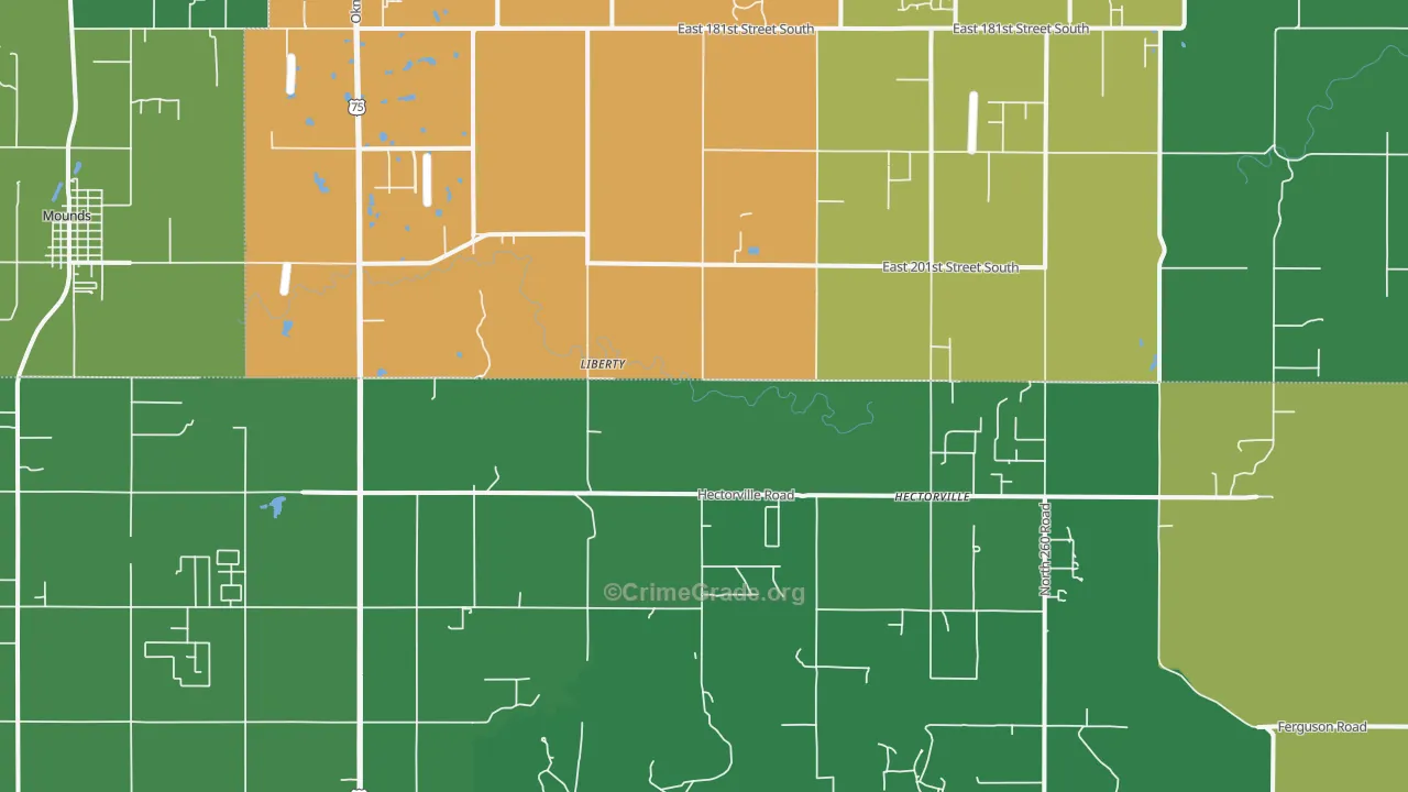 Liberty, OK Map of Drug-Related Crime Rates