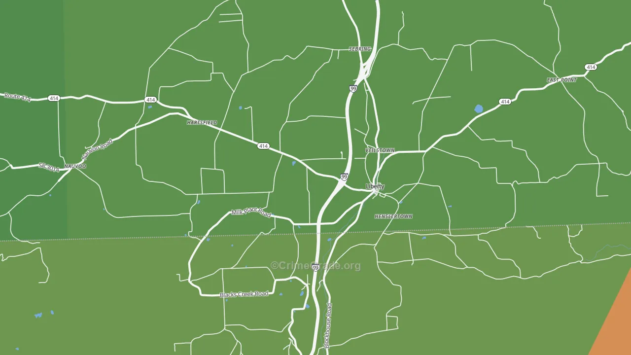 Liberty, PA Map of Drug-Related Crime Rates